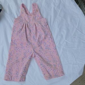 Vintage Pink Floral Kids Overalls